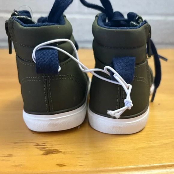 Cat & Jack Little Kids Green and Blue High Top Sneakers Size 8 - Picture 3 of 8